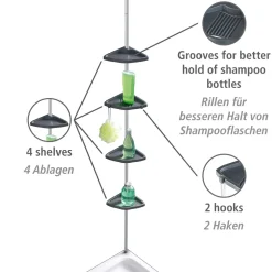 Wenko Teleskop Duschecke Easy Silber mit 4 Ablagen