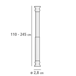 Wenko Teleskop Duschstange extra stark Weiß 110 - 245 cm
