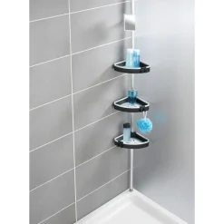 Wenko Teleskop-Duschecke Wave mit 3 Ablagen und Spiegel