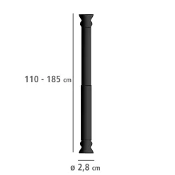 Wenko Teleskop-Duschstange Schwarz 110 - 185 cm