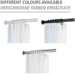 Wenko Teleskop-Duschstange Luz 110 - 185 cm Schwarz Ausziehbare Duschvorhangstange aus rostfreiem Aluminium