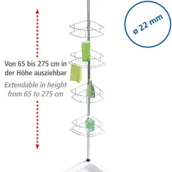 Wenko Teleskop-Eckregal Dolcedo Edelstahl rostfrei