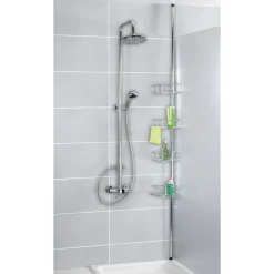 Wenko Teleskop-Eckregal Dolcedo Edelstahl rostfrei