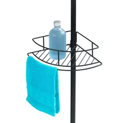 Wenko Teleskop-Eckregal Dolcedo Edelstahl Schwarz matt rostfrei Duschregal