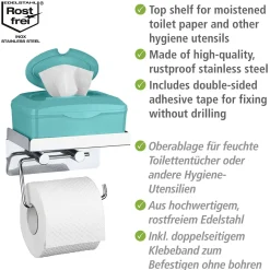 Wenko Toilettenpapierhalter 2 in 1 Edelstahl rostfrei