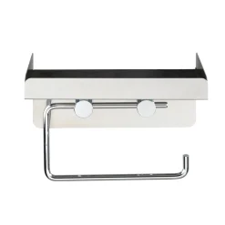 Wenko Toilettenpapierhalter 2 in 1 Edelstahl rostfrei
