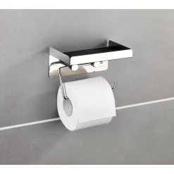 Wenko Toilettenpapierhalter 2 in 1 Edelstahl rostfrei