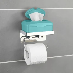 Wenko Toilettenpapierhalter 2 in 1 Edelstahl rostfrei