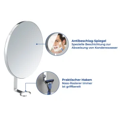 Wenko Turbo-Loc Antibeschlagspiegel Edelstahl Befestigen ohne bohren