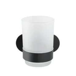 Wenko Turbo-Loc Edelstahl Zahnputzbecherhalter Uno Orea Black Matt Zahnbürstenhalter Befestigen ohne bohren