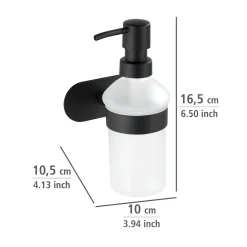 Wenko Turbo-Loc Edelstahl Seifenspender Orea Black Matt Flüssigseifen-Spender Befestigen ohne bohren ca 200 ml