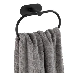 Wenko Turbo-Loc Edelstahl Handtuchring Orea Black Matt Handtuchhalter Befestigen ohne bohren