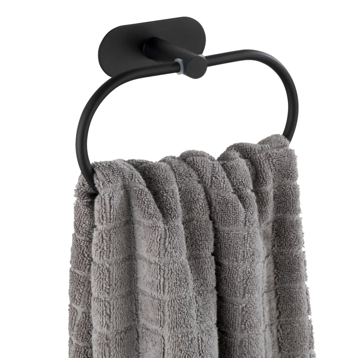 Wenko Turbo-Loc Edelstahl Handtuchring Orea Black Matt Handtuchhalter Befestigen ohne bohren