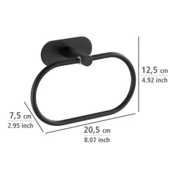 Wenko Turbo-Loc Edelstahl Handtuchring Orea Black Matt Handtuchhalter Befestigen ohne bohren