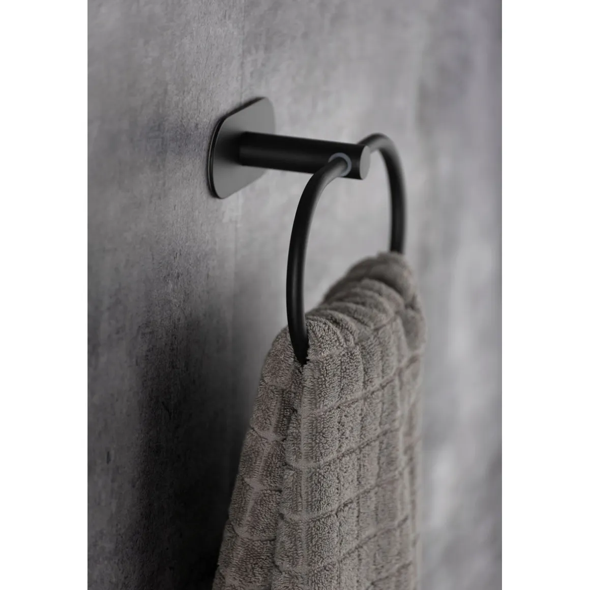 Wenko Turbo-Loc Edelstahl Handtuchring Orea Black Matt Handtuchhalter Befestigen ohne bohren