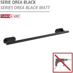 Wenko Turbo-Loc Edelstahl Badetuchstange Uno Orea Black Matt Handtuchstange Befestigen ohne bohren