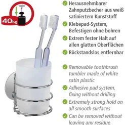 Wenko Turbo-Loc Seifenspender und Zahnputzbecher Befestigen ohne bohren