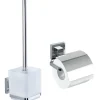 Wenko VacuumLoc WC-Set Quadro 2-teilig Edelstahl WC-Garnitur und Toilettenpapierhalter rostfrei