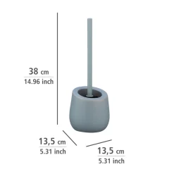 Wenko WC-Garnitur Badi Grau Keramik WC-Bürstenhalter