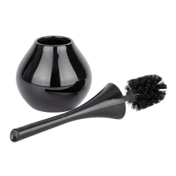 Wenko WC-Garnitur Flakon Schwarz Keramik