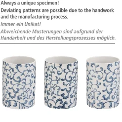Wenko WC-Garnitur Mirabello Keramik WC-Bürstenhalter handbemalt