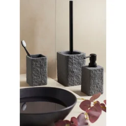 Wenko WC-Garnitur Villata Grau WC-Bürstenhalter