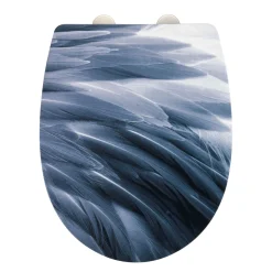 Wenko WC-Sitz Plumes mit Relief-Oberfläche Toilettensitz mit Absenkautomatik Schnellbefestigung aus bruchstabilem Thermoplast