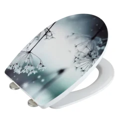 Wenko WC-Sitz Polar mit Hochglanz-Oberfläche Toilettensitz mit Absenkautomatik Schnellbefestigung aus bruchstabilem Thermoplast