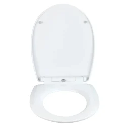 Wenko WC-Sitz Polar mit Hochglanz-Oberfläche Toilettensitz mit Absenkautomatik Schnellbefestigung aus bruchstabilem Thermoplast