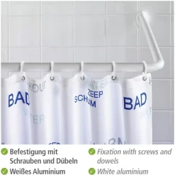 Wenko Winkelstange Universal extra stark Weiß variabel 25 mm