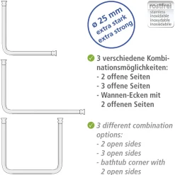 Wenko Winkelstange Universal extra stark Weiß variabel 25 mm