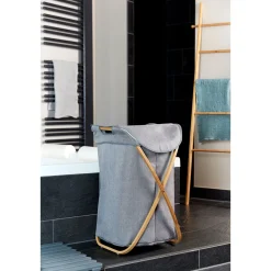 Wenko Wäschesammler Bahari aus Bambus Wäschekorb 79 l