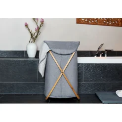 Wenko Wäschesammler Bahari aus Bambus Wäschekorb 79 l