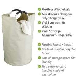 Wenko Wäschesammler Jumbo Stone Multifunktionstasche 69 l