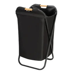 Wenko Wäschesammler Loft Wäschesammler mit Bambus-Tragegriffen für bequemen Transport