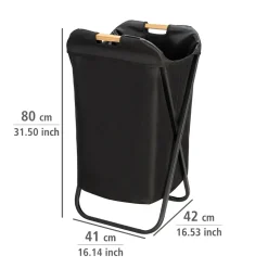 Wenko Wäschesammler Loft Wäschesammler mit Bambus-Tragegriffen für bequemen Transport