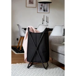 Wenko Wäschesammler Loft Wäschesammler mit Bambus-Tragegriffen für bequemen Transport