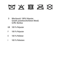 Wenko Wäschesammler Loft Wäschesammler mit Bambus-Tragegriffen für bequemen Transport
