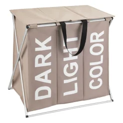Wenko Wäschesammler Trio Top Taupe Wäschekorb 118 l