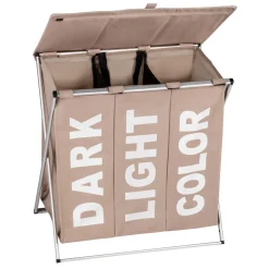 Wenko Wäschesammler Trio Top Taupe Wäschekorb 118 l