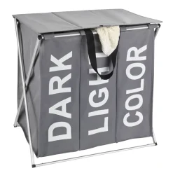 Wenko Wäschesammler Trio Top Grau Wäschekorb 118 l