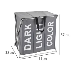 Wenko Wäschesammler Trio Top Grau Wäschekorb 118 l
