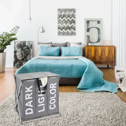 Wenko Wäschesammler Trio Top Grau Wäschekorb 118 l