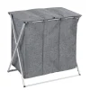 Wenko Wäschesammler Trio Top Grau meliert Wäschekorb 118 l
