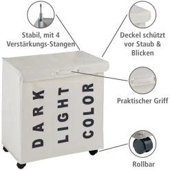 Wenko Wäschesammler Trivo Beige Wäschekorb 116 l