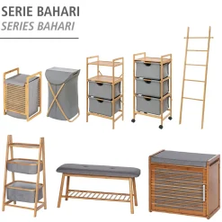 Wenko Wäschetruhe Bahari aus Bambus Wäschekorb 43 l