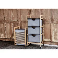 Wenko Wäschetruhe Bahari aus Bambus Wäschekorb 43 l