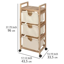Wenko Wäschewagen Acina 3 Schubladen Haushaltswagen Rollwagen FSC
