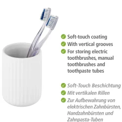 Wenko Zahnputzbecher Belluno weiß Keramik Zahnbürstenhalter