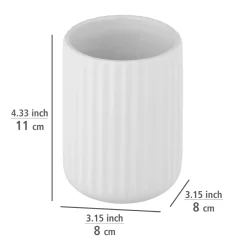 Wenko Zahnputzbecher Belluno weiß Keramik Zahnbürstenhalter